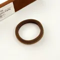 Seamless high-elasticity dark coffee plush hair tie with soft velvety texture - Brown