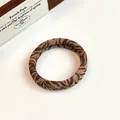 Brown and beige zebra pattern velvet hair scrunchie with high elasticity - Brown Stripes