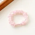 Chic pink organza scrunchie with high elasticity and pearl-like sheen for hair styling - Pink