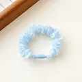 Elegant light blue pearly printed mesh scrunchie with high elasticity for ponytails - Blue