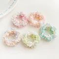 Five-pack of colorful candy-colored high-elasticity knitted wool scrunchies for girls - Random Mixed