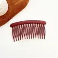 Matte burgundy 16-tooth curved hair side comb for neat styling and non-slip hair grip - Fuschia