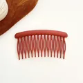 Brick red matte 17-tooth hair comb clip for fringe styling and hair fixing for women - Brick Red