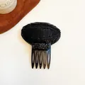 Peigne à volume invisible noir avec dentelle et strass pour un effet de cheveux gonflés - Noir