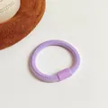 Élastique à cheveux tressé violet clair épais avec perle cylindrique violette assortie - Mauve Clair