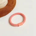 Élastique à cheveux rose épais et extensible avec boucle rectangulaire assortie - Rose Bourgeon