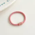 Pink threaded elastic hair band with matching plastic fastener for baby hair accessories - Pink
