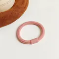 Élastique à cheveux rose épais pour filles avec attache en plastique sans couture - Rose Coréen