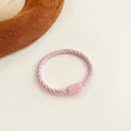 Élastique à cheveux rose tressé en spirale pour enfants à haute élasticité - Rose Clair