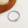 Élastique à cheveux tressé en spirale violet pour filles avec perle translucide - Mauve Clair