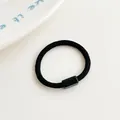 Elastic black hair tie featuring a sleek rectangular resin bead for girls and women - Black