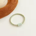 Élastique à cheveux en spirale vert clair avec connecteur rectangulaire mat - Vert Fruit