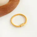 Élastique à cheveux tressé jaune vif avec connecteur en plastique mat pour enfants - Jaune d'Or