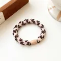 Durable dual-tone braided hair tie in brown and beige with strong elastic stretch - Beige