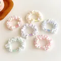 Set of 6 colorful polka dot scrunchies in pastel macaron shades for girls - Random Mixed