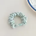 Thick light blue fabric scrunchie with matching square buckle for women's hair styling - Green