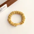 Elastico per capelli in velluto giallo zenzero con fibbia rettangolare abbinata - Giallo