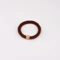 Élastique à cheveux marron avec perle en or rose ornée de strass brillants - Café Foncé
