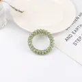 Polka dot green spiral telephone wire hair tie with elastic resin for ponytail - Matcha Green