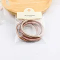 Set of 5 high-elasticity hair ties in earth-tone shades of brown and soft pink colors - Multicolor