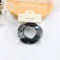 5-piece set of high-elasticity black hair ties in a simple clear minimalist packaging - Black