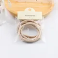 5-pack beige high elasticity hair ties with ribbed texture in accessories packaging - Beige