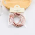Set of 3 high-elasticity hair ties in dusty rose and brown with ribbed texture - Pink