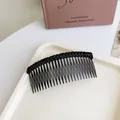 Elegant black beaded hair comb for women with rounded teeth for secure hairstyling - Black