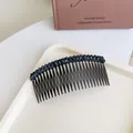 Elegant large hair comb with dark blue sparkling crystal beads on black polished teeth - Sapphire Blue
