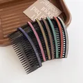 Set of seven sparkling rhinestone hair side combs in multiple colors for elegant hairstyling - Mixed Color Random Delivery