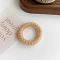 Elastico per capelli a spirale opaco marrone chiaro per acconciature a coda di cavallo - Beige