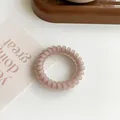 Matte telephone cord hair tie in dusty rose color with high elasticity and no-damage design - Purple Grey