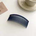 Matte navy blue curved hair comb hairclip for fixing side bangs and fringe flyaways - Navy Blue