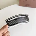 Elegant black hair comb with double row sparkling rhinestones for secure styling - White