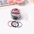 Ensemble d'élastiques à cheveux sans couture rose, bleu et noir avec boîte de rangement - Épaissi / Rose vif
