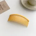 Matte bright yellow curved hair side comb with fine teeth for fixing bangs - Yellow