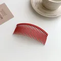 Matte red hair side comb clip for fringe styling and secure hair fixing - Brick Red