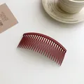 Matte burgundy hair side comb with 17-teeth curved design for bangs styling - Fuschia