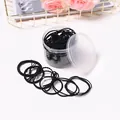 Lot de chouchous noirs élastiques dans un bocal transparent avec perles dorées - Style Mixte / Noir