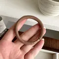 Thick dark brown high elasticity hair tie with ribbed fabric texture and reinforced joint - Light Coffee
