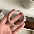 Pale pink high elasticity hair tie with ribbed texture and reinforced matte clasp - Korean Pink