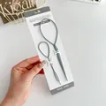 Blue-grey hair styling tool set with large and small pull hair pins on white card - 2 Piece Set (Hair Tail Tools x2) / Blue