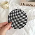 Filet à chignon en dentelle noire avec maille respirante et base blanche pour coiffure - Mailles à Pois Rond (04#)