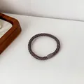 Deep purple woven elastic hair tie with a smooth resin joint for durable hairstyles - Gray