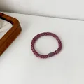 Purple high elasticity woven hair tie with matching resin connector for daily hairstyles - Dusty Pink
