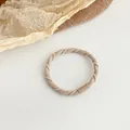 Elastic hair tie in cream milk coffee color with durable double-strand spiral weave texture - Beige