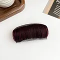 Reddish brown hair volume insert comb for hair root lift and invisible puff styling - Burgundy