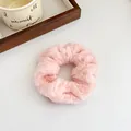Chouchou rose en peluche douce avec haute élasticité pour queue de cheval - Rose