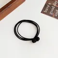 Set de gomas para el pelo 4 en 1 negras con nudo para coletas de alta elasticidad - Negro