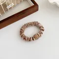 Champagne velvet scrunchie with sparkling gold rhinestone bead for high ponytail - Brown